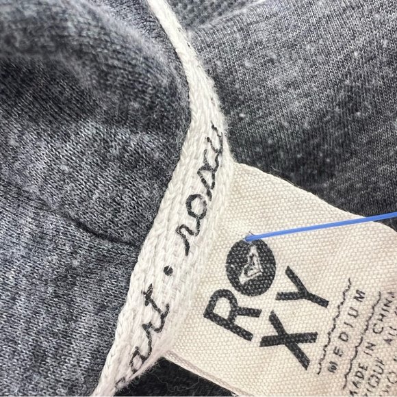 Roxy pink polka dotted grey zip up sweater embroidered logo black distressed y2k - Picture 9 of 10